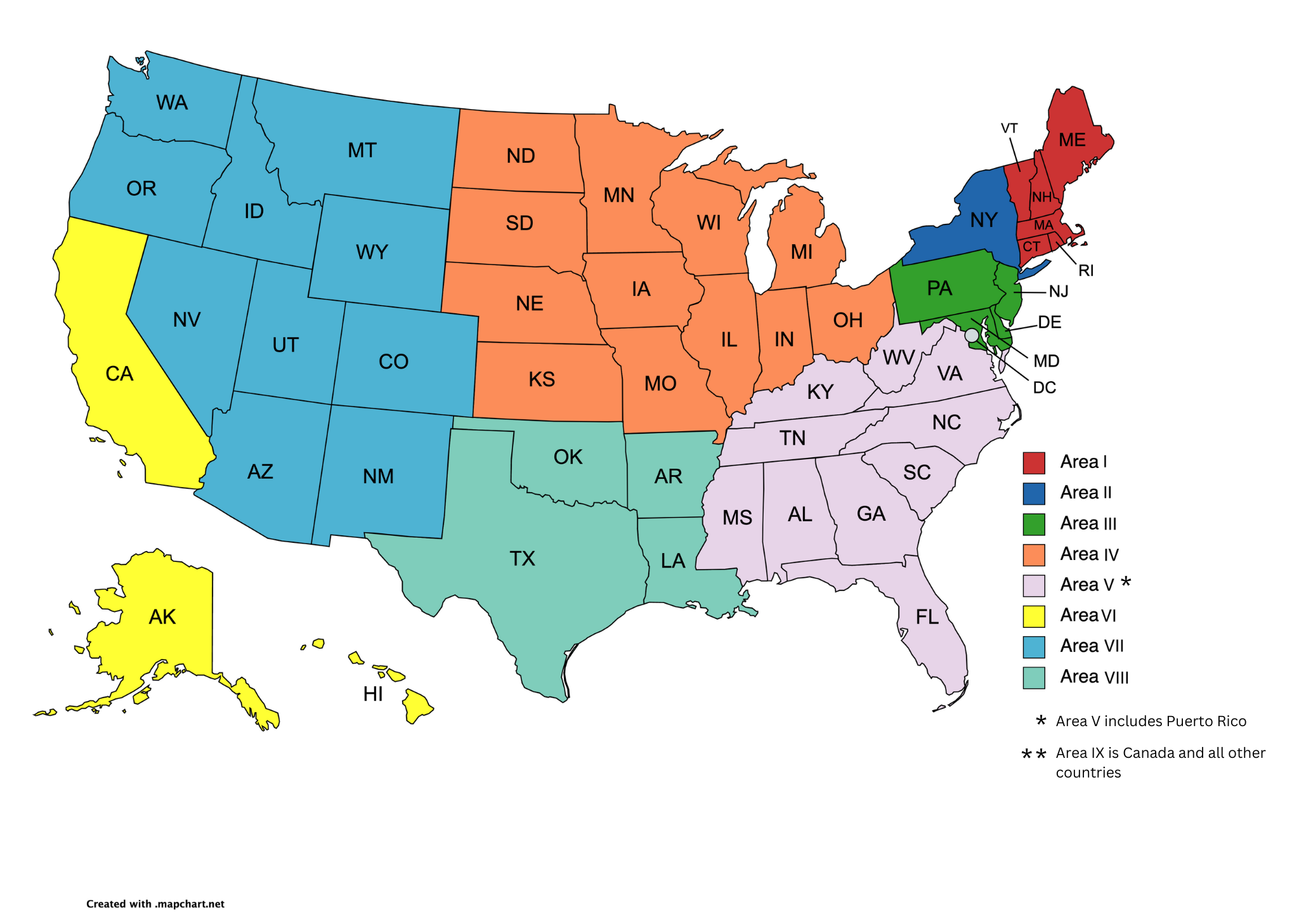 AAAP Areas Map