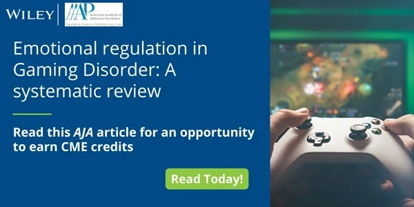 
The American Journal on Addictions: Volume 33, Issue 6
Pages: 599-701
November 2024
Previous Issue
GO TO SECTION
Export Citation(s)
ISSUE INFORMATION
Free Access
Issue Information
Pages: 599-603 First Published: 24 October 2024
First Page
PDF
Request permissions
REVIEW ARTICLE
Open Access
Emotional regulation in Gaming Disorder: A systematic revie